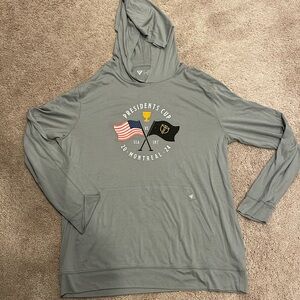 Level wear golf hoodie. Size L. Presidents cup logo.